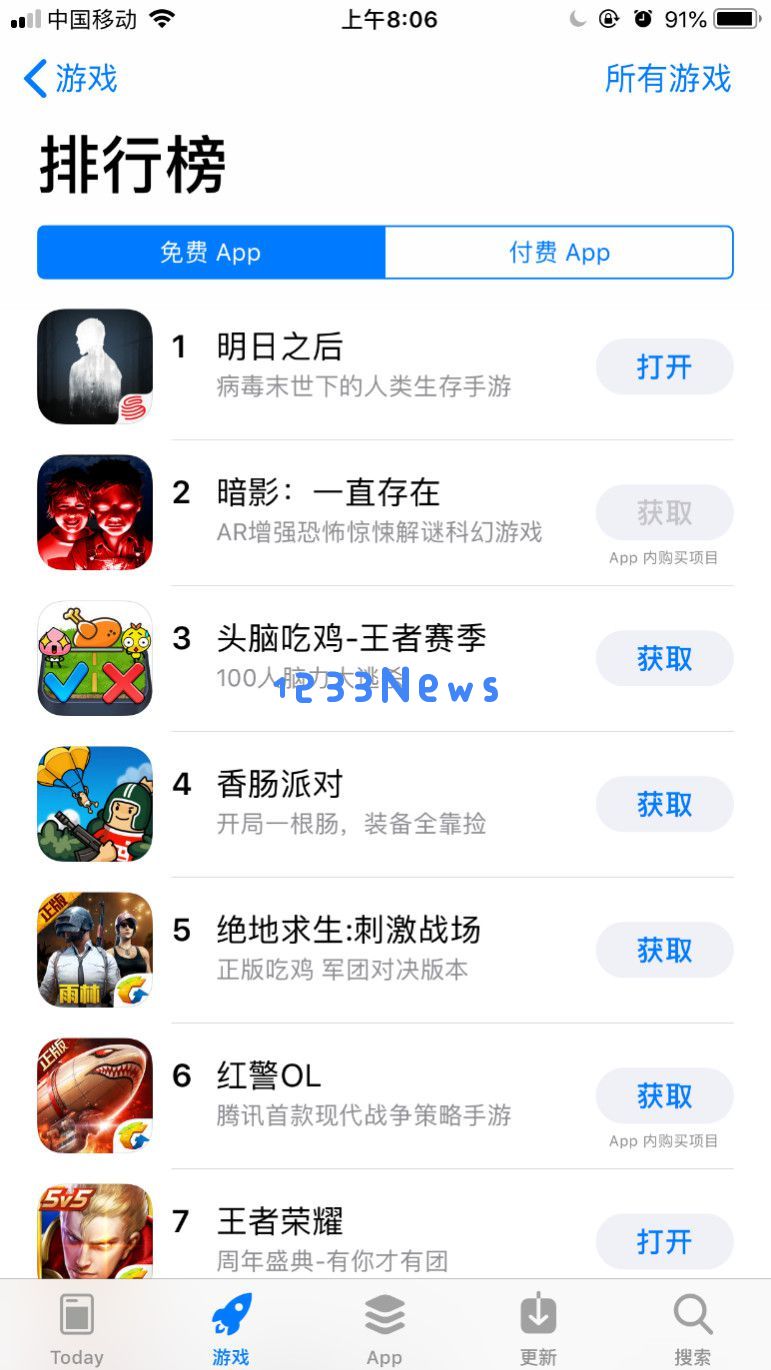 引领生存类型游戏新热潮？《明日之后》未开服已迅速占领iOS免费榜首